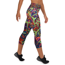Positively Poppin' Fashion - Yoga Capri Leggings - NEON GRASSES